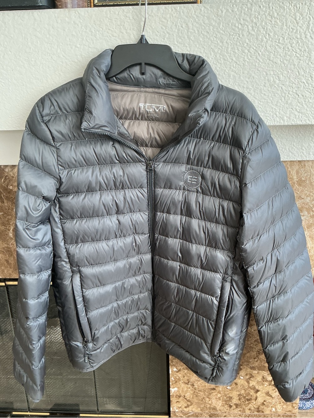 TUMI Tumipax Gray Packable Down Puffer Jacket - Picture 2 of 10